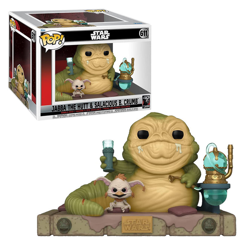 Funko Pop Deluxe Star Wars : Return Of The Jedi 40Th Anniversary - Jabba The Hutt & Salacious B. Crumb